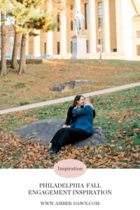 fall engagement portraits at the Philadelphia Museum of Art