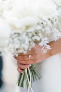 classic and timeless white flower wedding bouquet