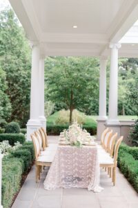 table setting at Park Chateau Garden Wedding
