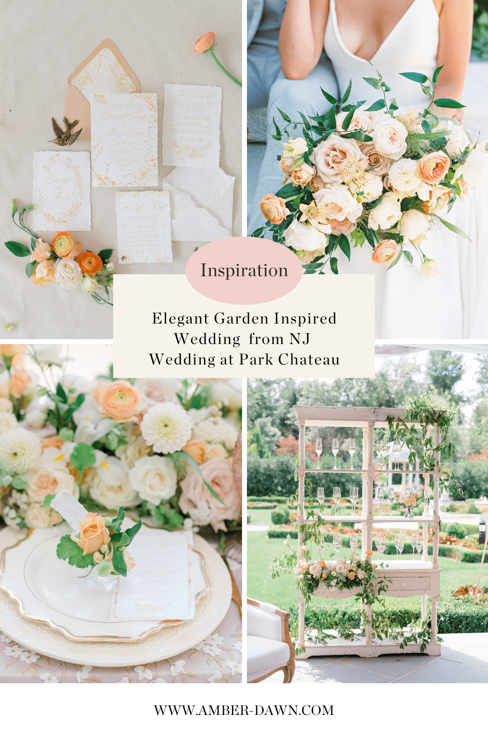 Elegant garden-inspired wedding details