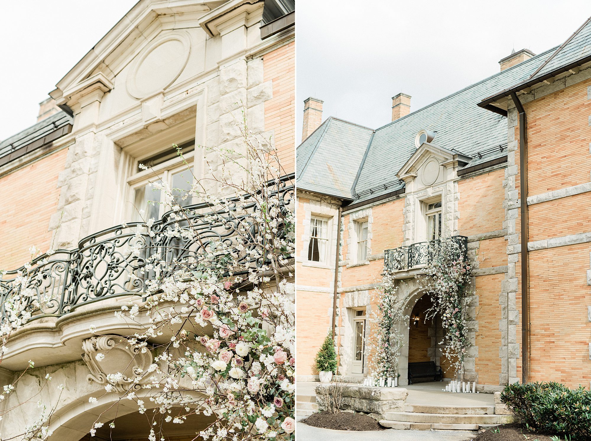 dreamy wedding venue in PA at Cairnwood Estate decorated with elegant florals 