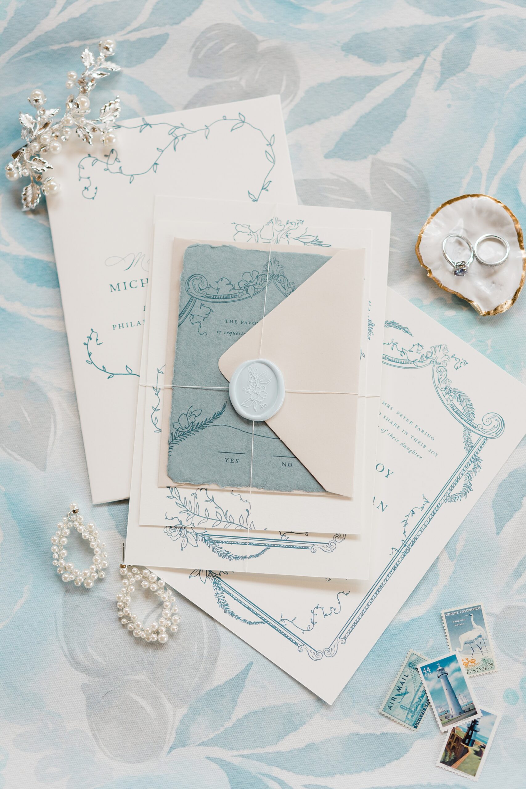 blue wedding details from Bonnet Island Estate Wedding