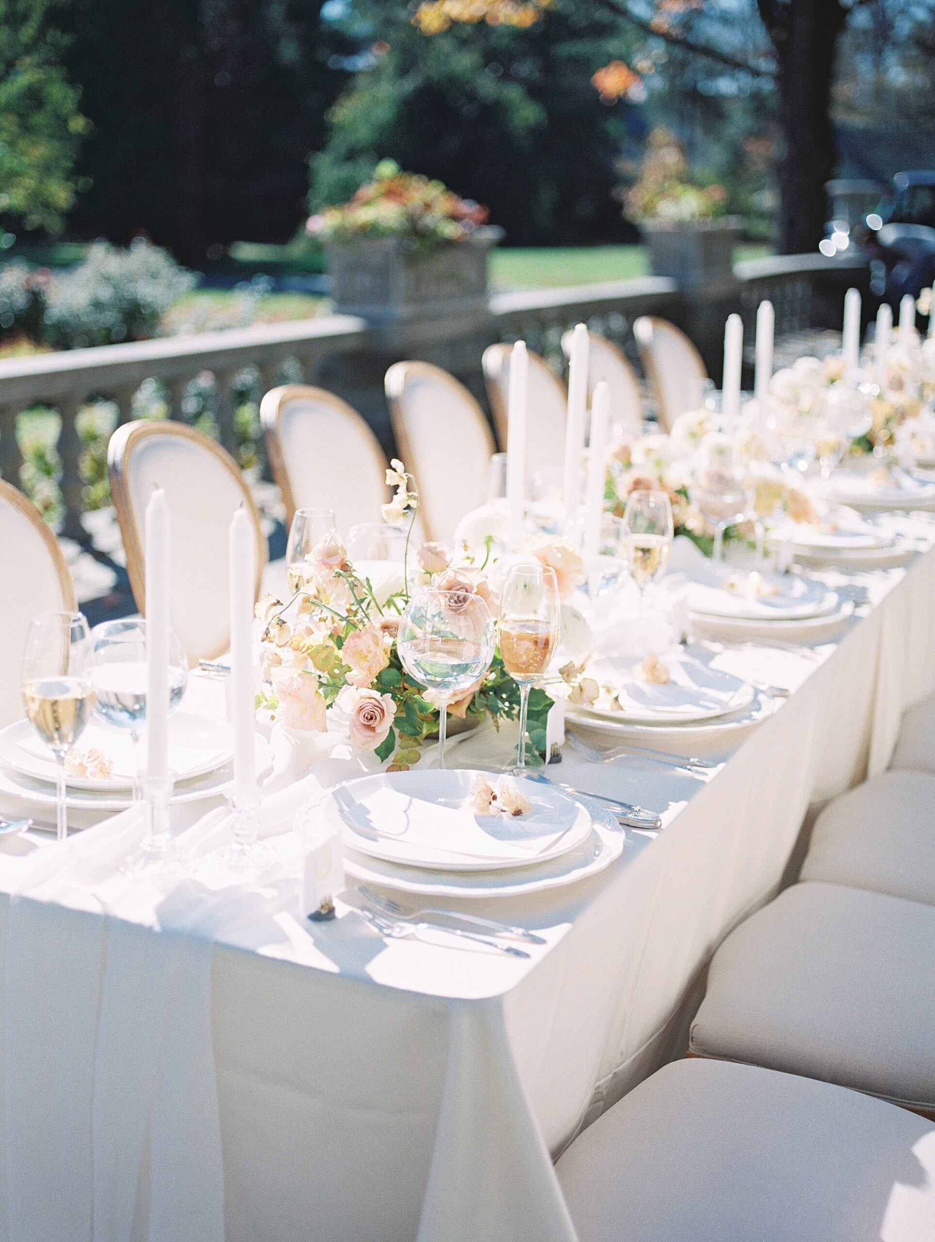 outdoor wedding reception details from Merion Tribute House Styled Wedding