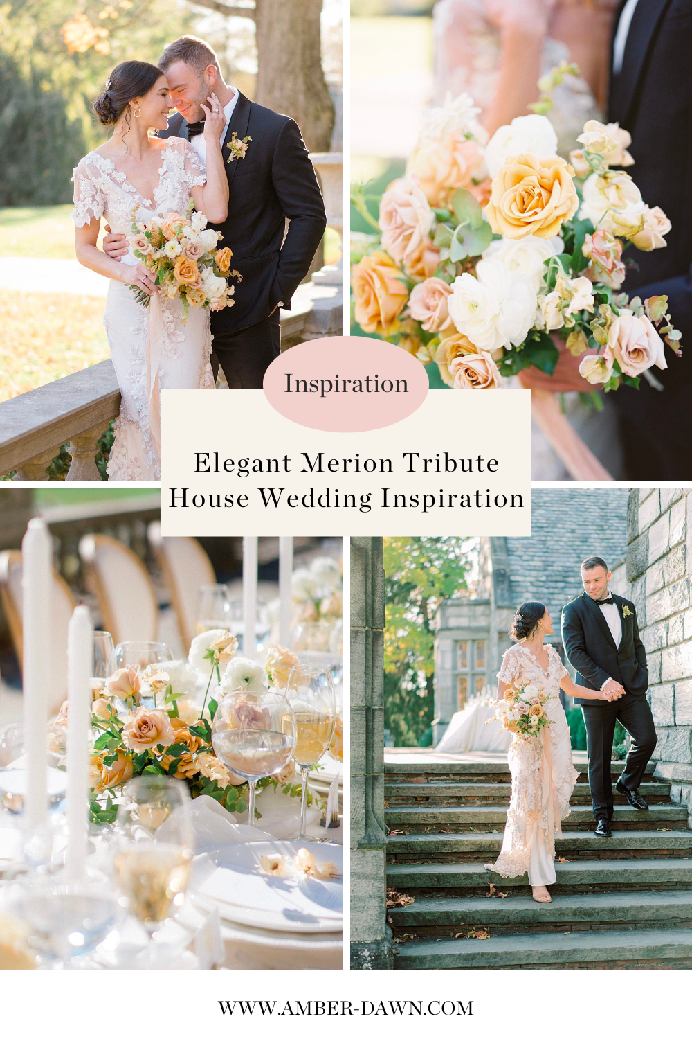 Elegant fall wedding details at Merion Tribute House