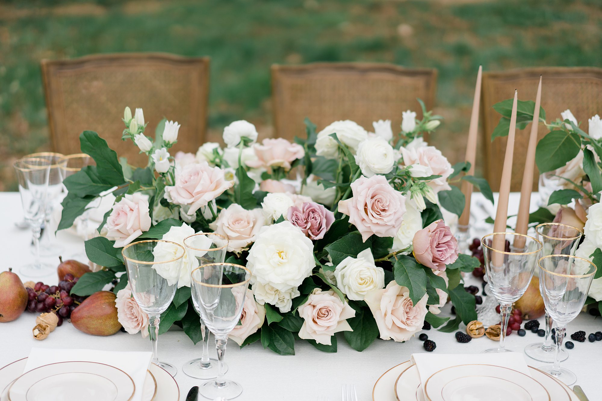 romantic table setting from Historic Salubria Wedding