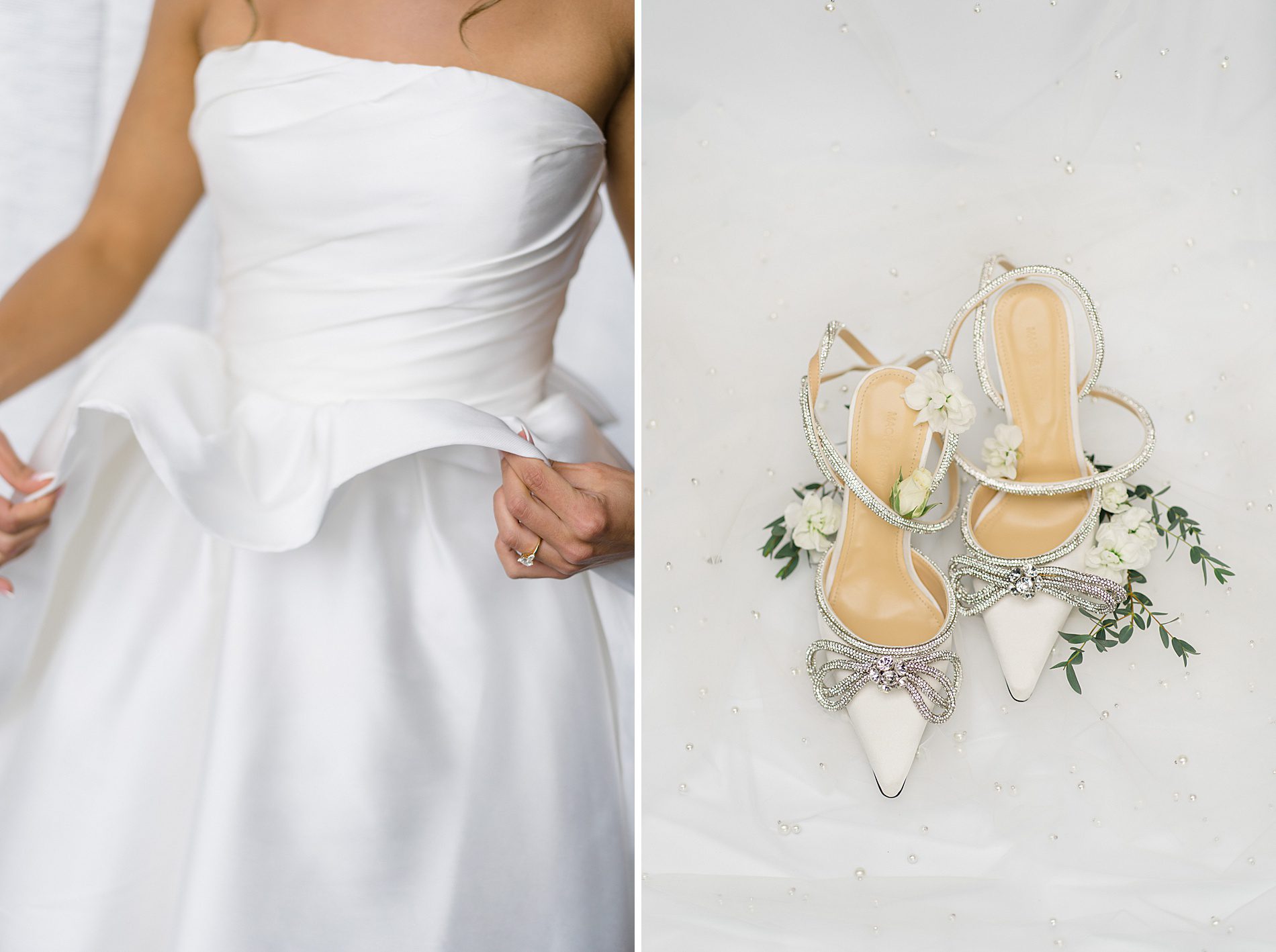 bridal gown and shoes 
