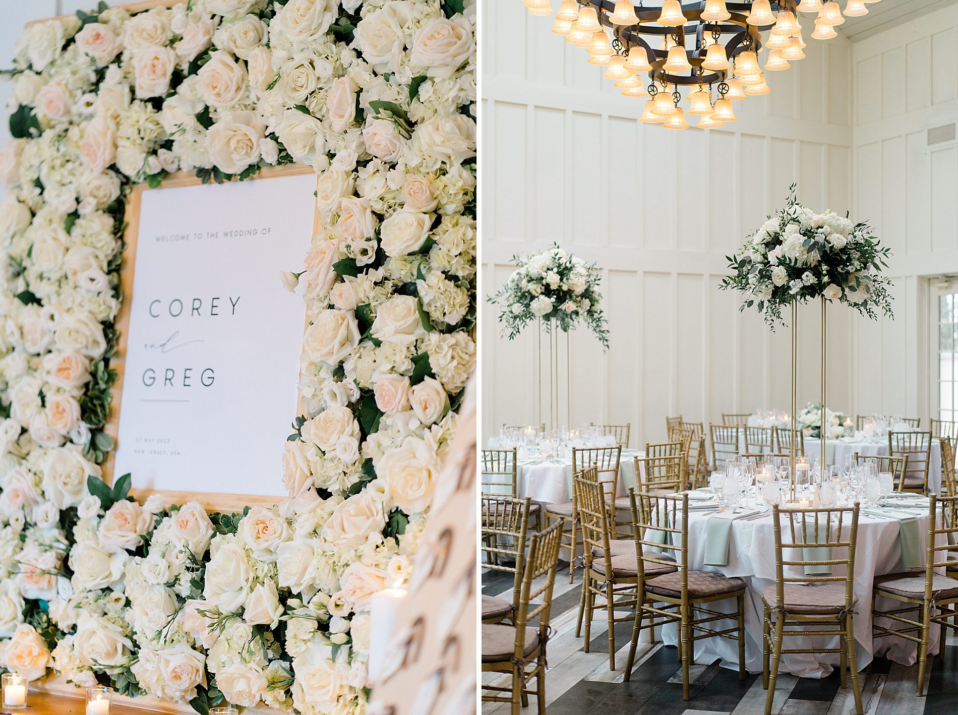 elegant flower arrangements and wedding details 