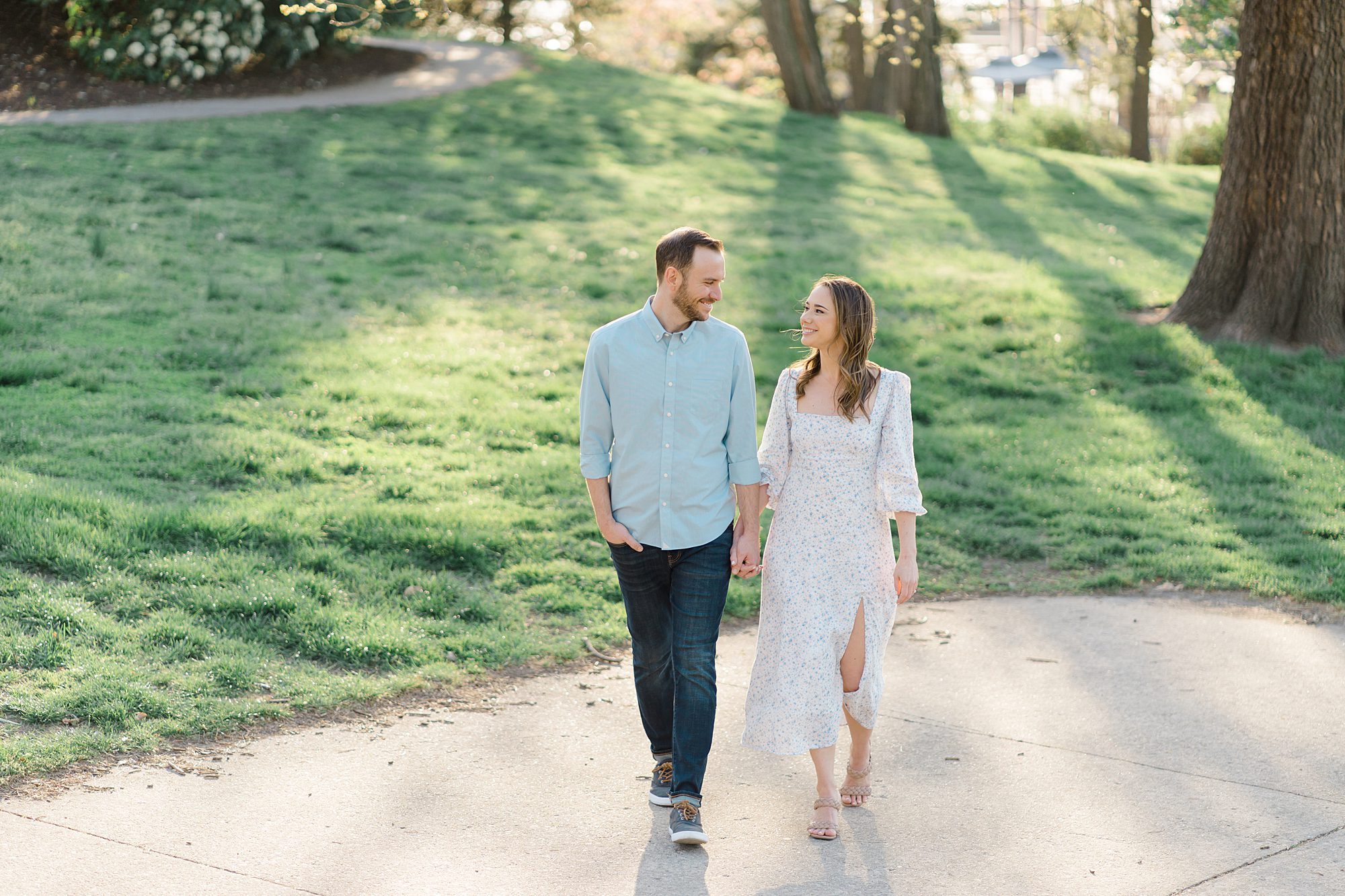 nature inspired engagement session in Philadelphia captured by Light + Airy Philadelphia Engagement photographer Amber Dawn