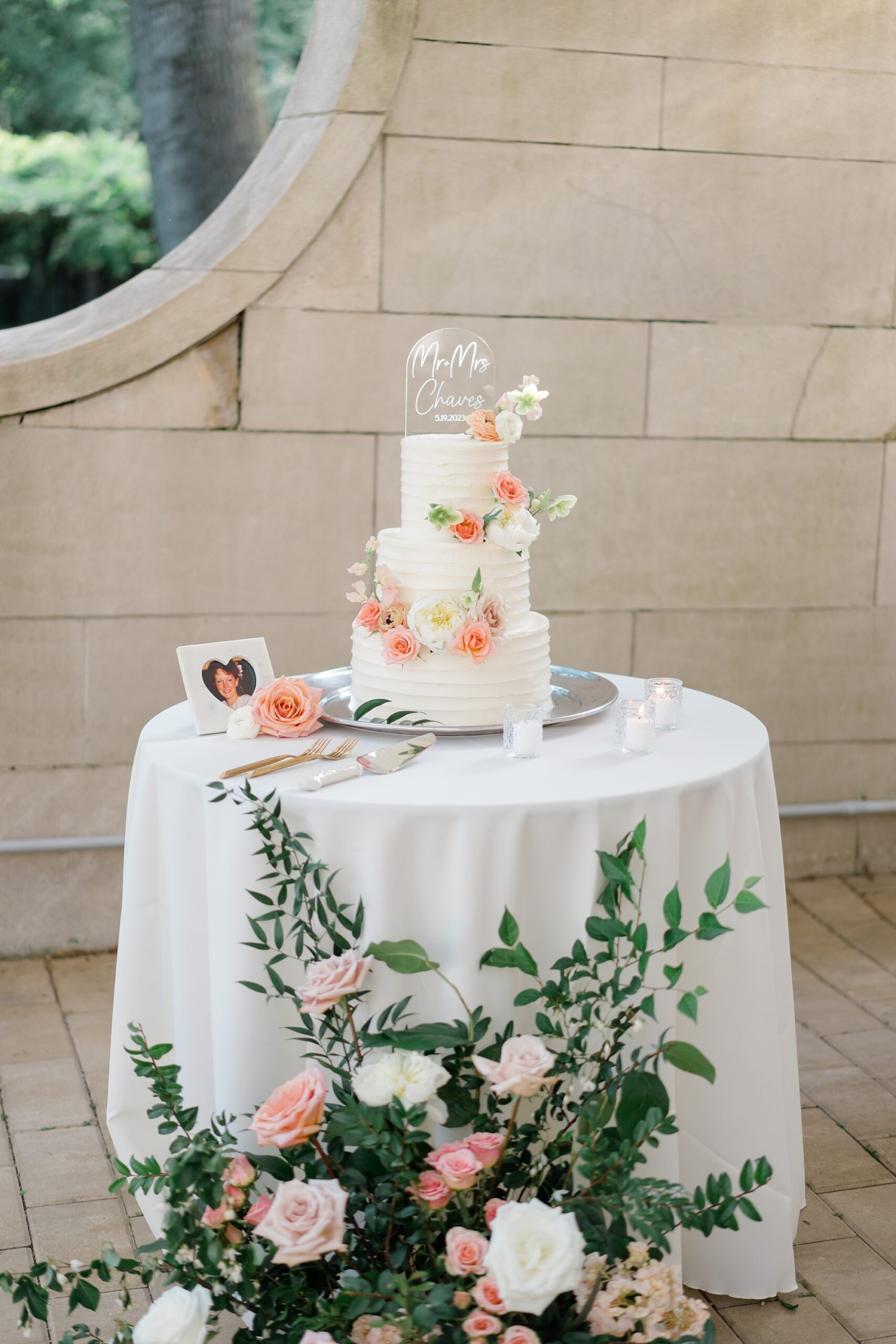 elegant garden inspired wedding cake