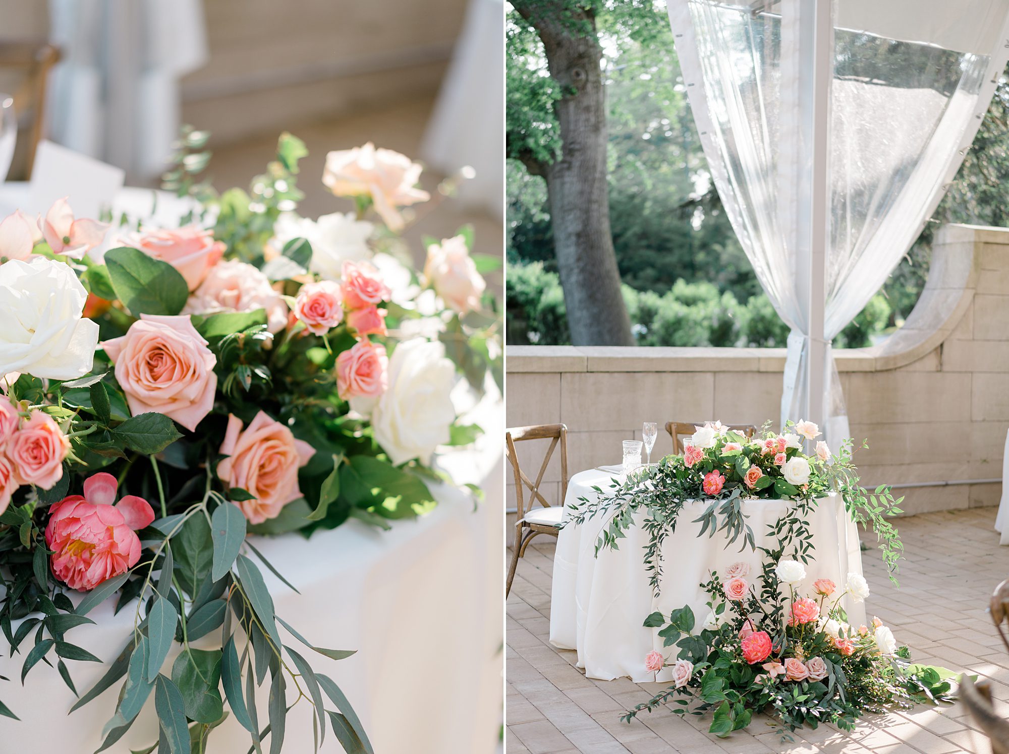Romantic Curtis Arboretum Wedding reception details