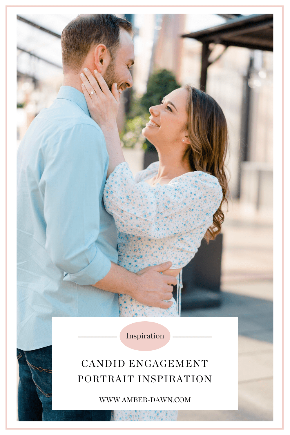 Candid Engagement Portrait by Light and airy Philadelphia photographer, Amber Dawn 