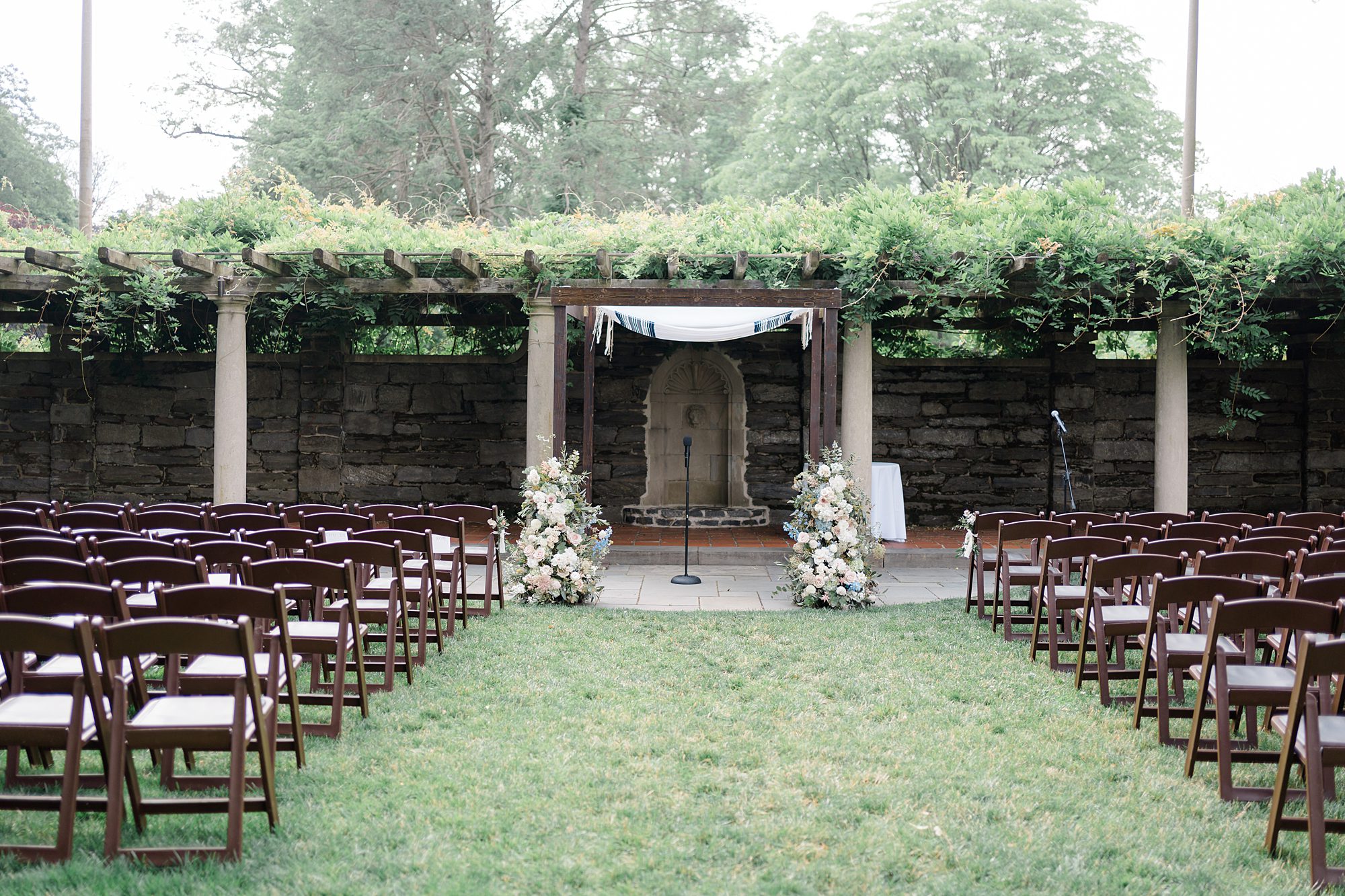 summer wedding ceremony at Curtis Arboretum 