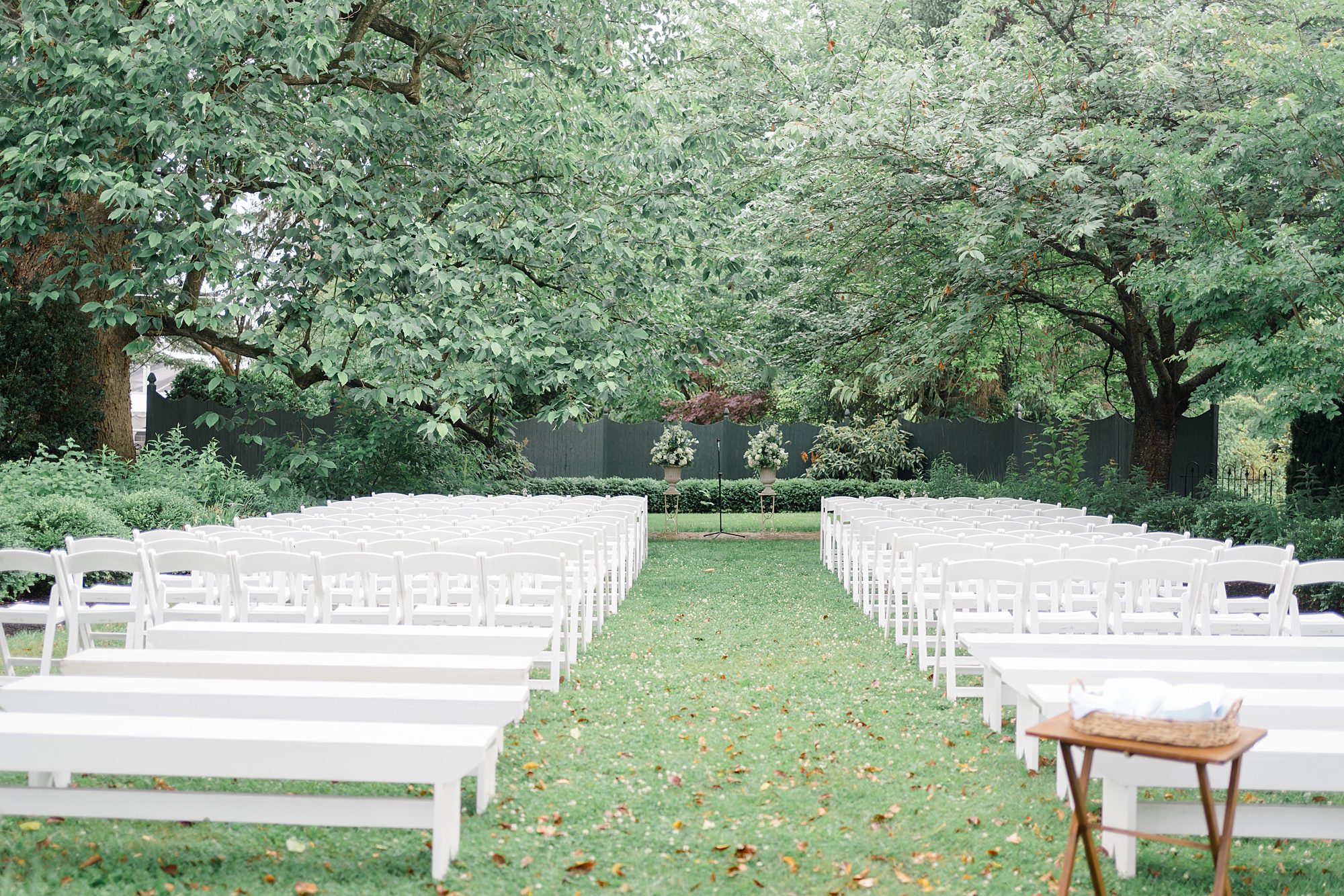 outdoor wedding ceremony at The Inn at Fernbrook Farms 