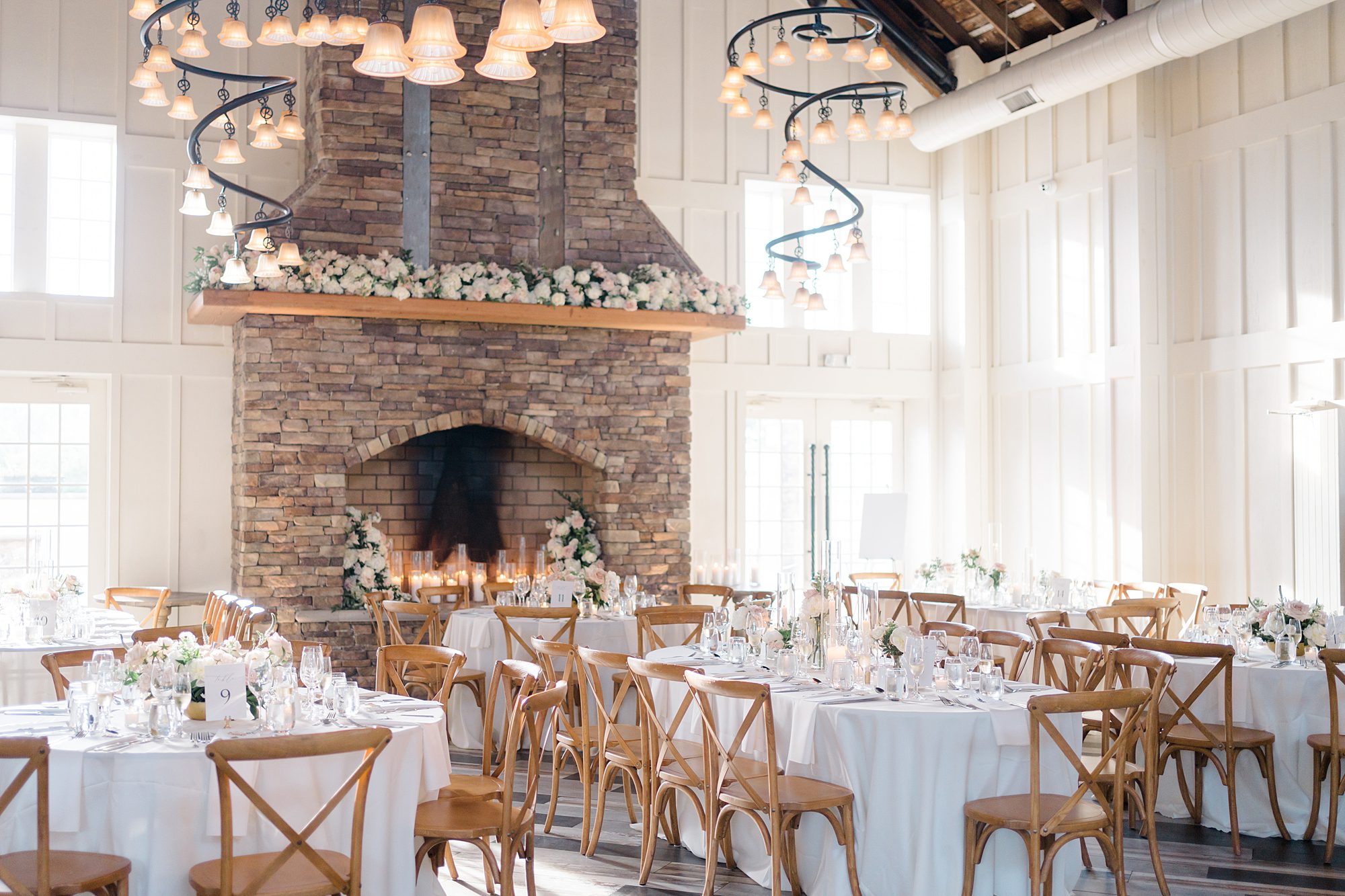 elegant wedding reception at the Coach House at The Ryland Inn
