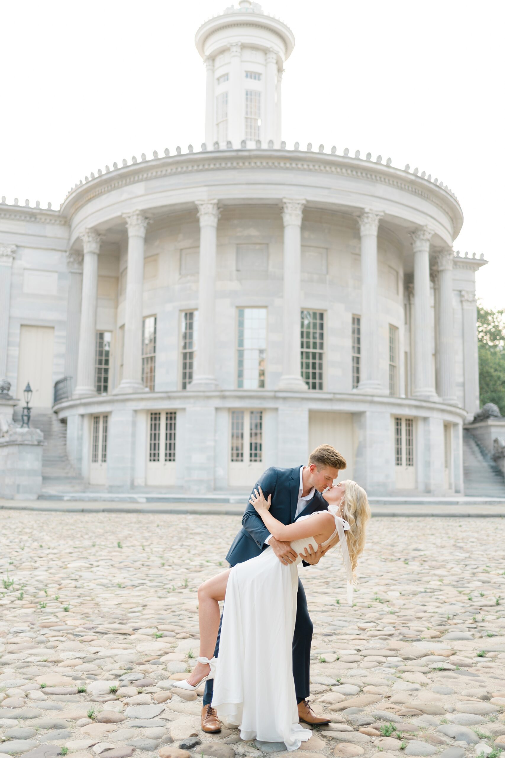 romantic wedding portaits from Classic Engagement Session at Merchants’ Exchange Building