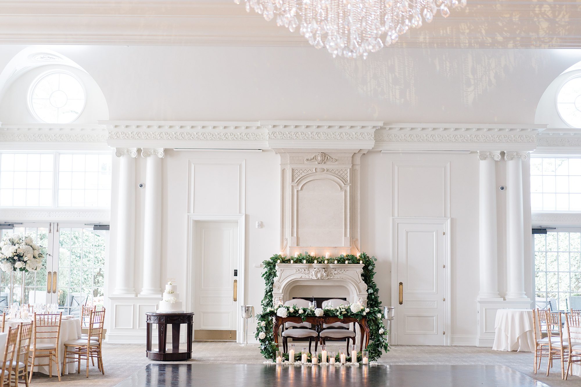 light and airy wedding reception in New Jersey at Park Chateau