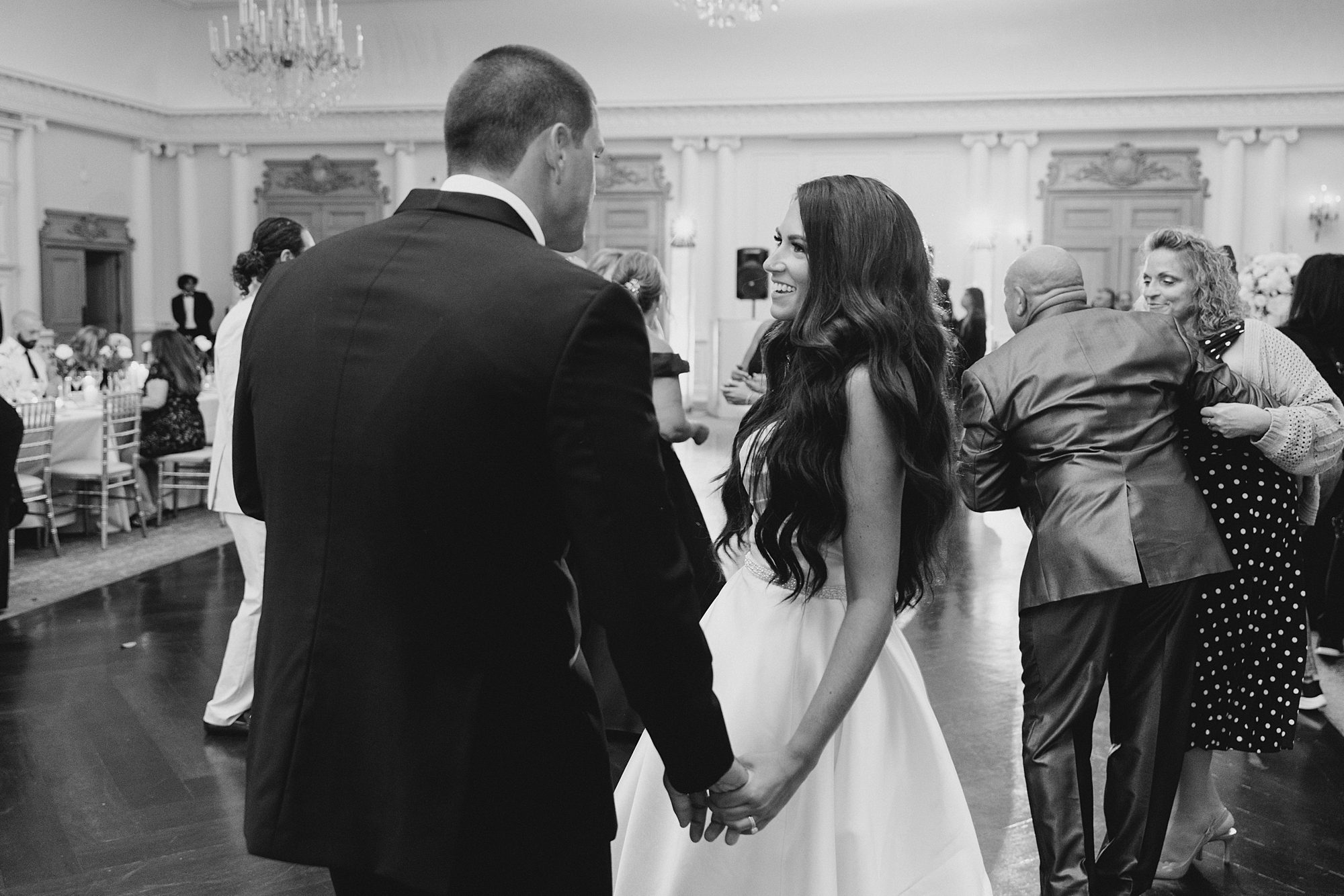 bride and groom on the dance floor at Elegant New Jersey Wedding at Park Chateau