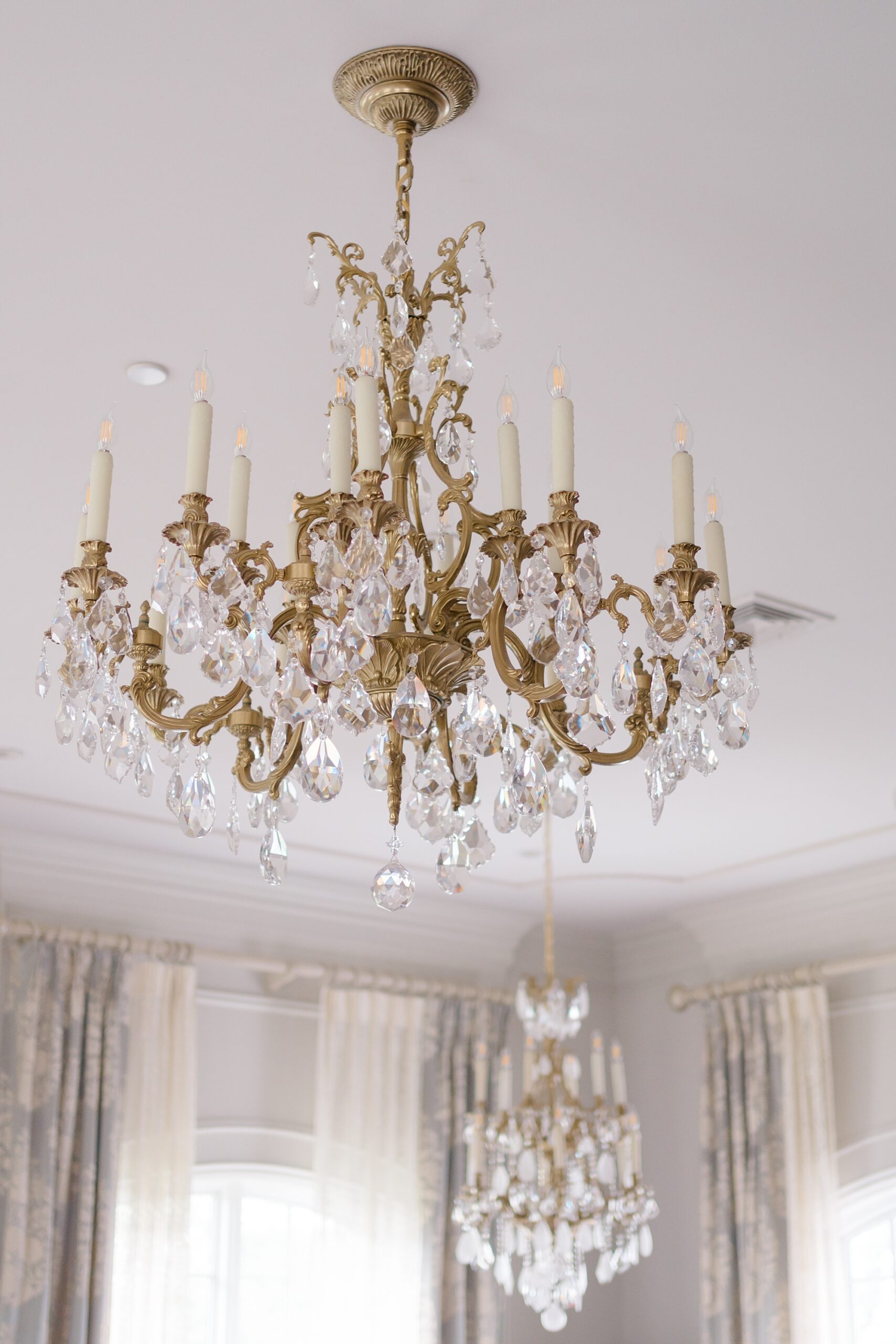 elegant chandeliers from Park Chateau wedding