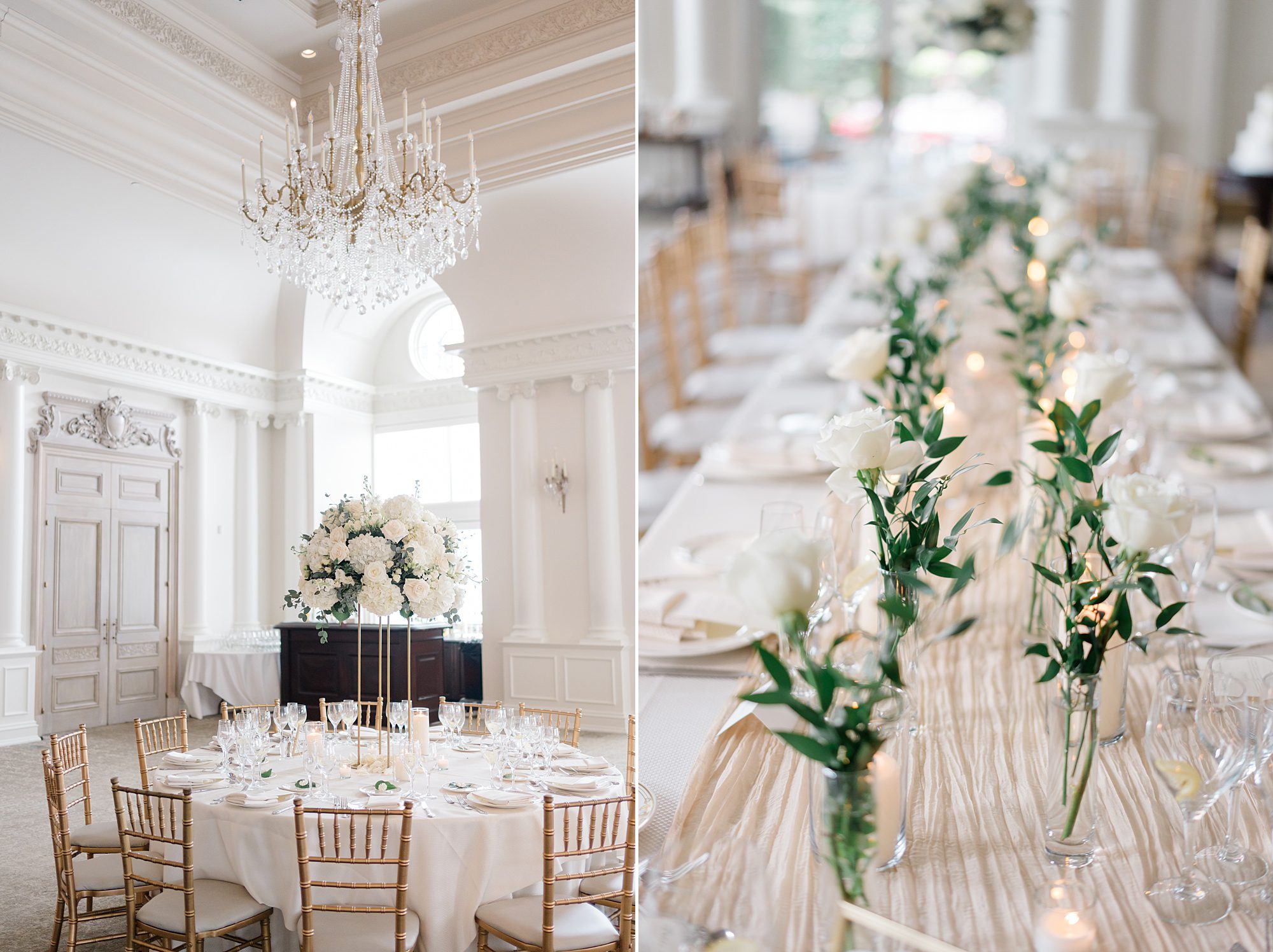 classic white florals and centerpieces