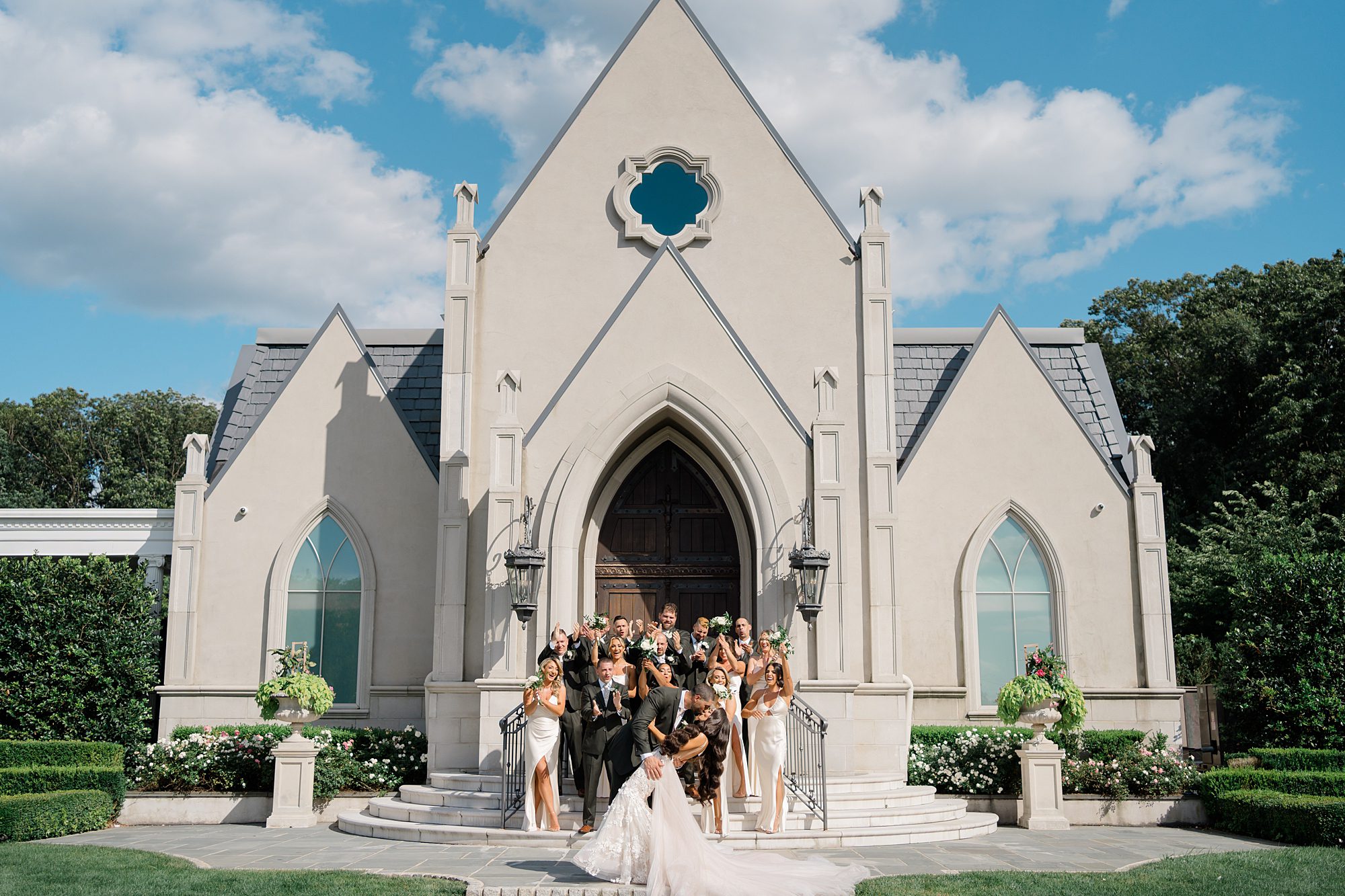 wedding party portraits from Dreamy Park Chateau Wedding 