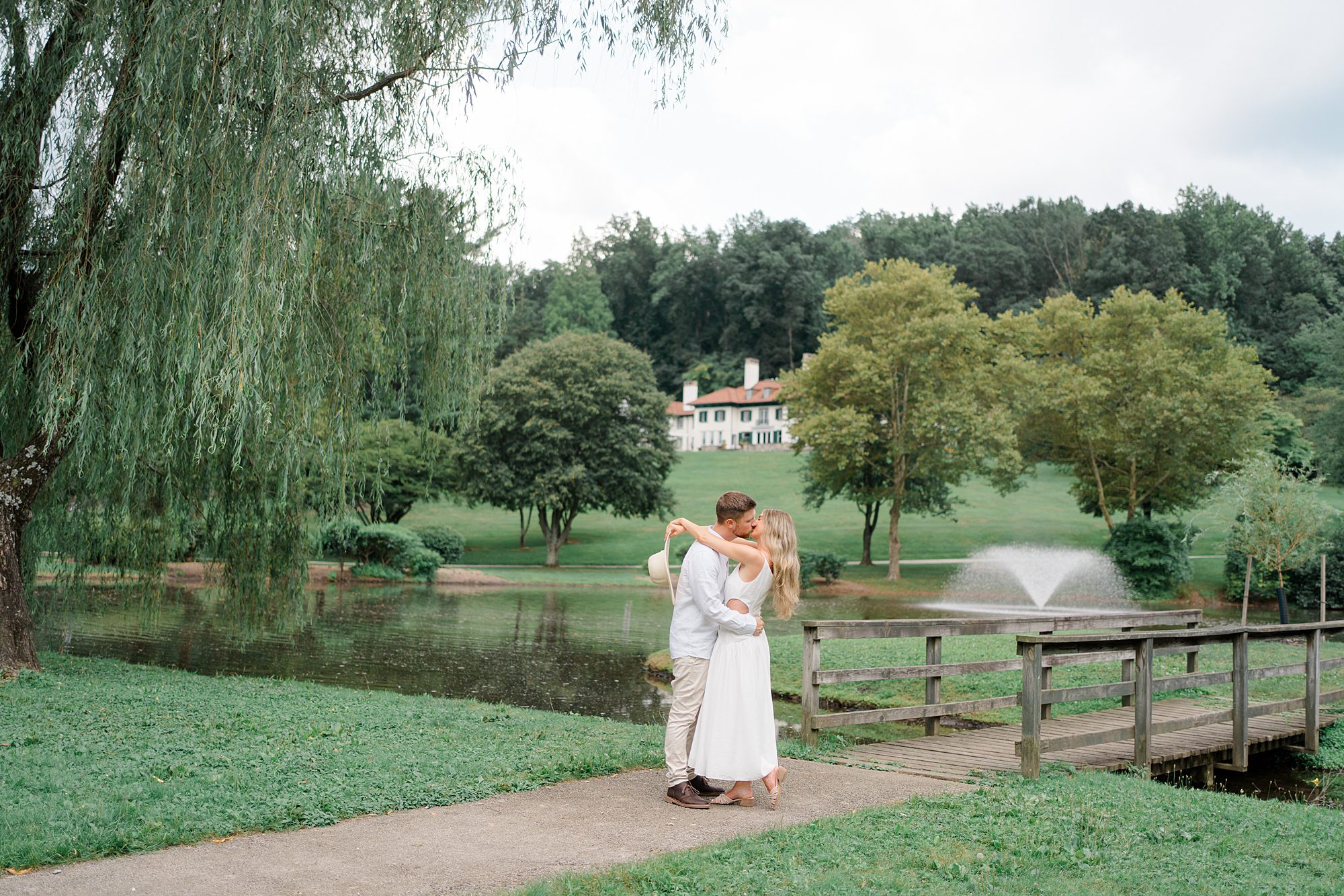 idyllic engagement photos in in Villanova, Pennsylvania at The Willows