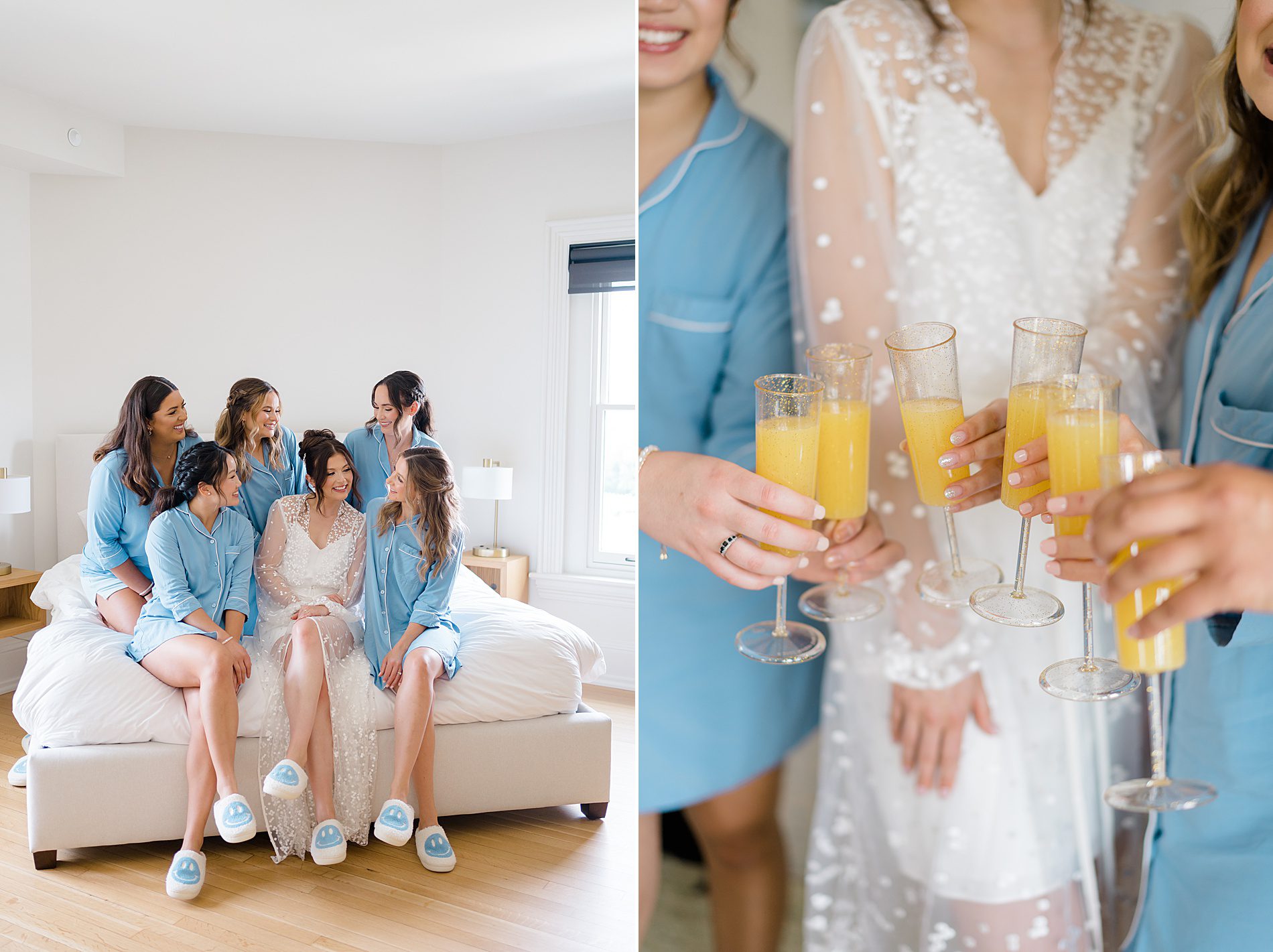 bride and bridesmaids getting ready before Wilbur Mansion Wedding