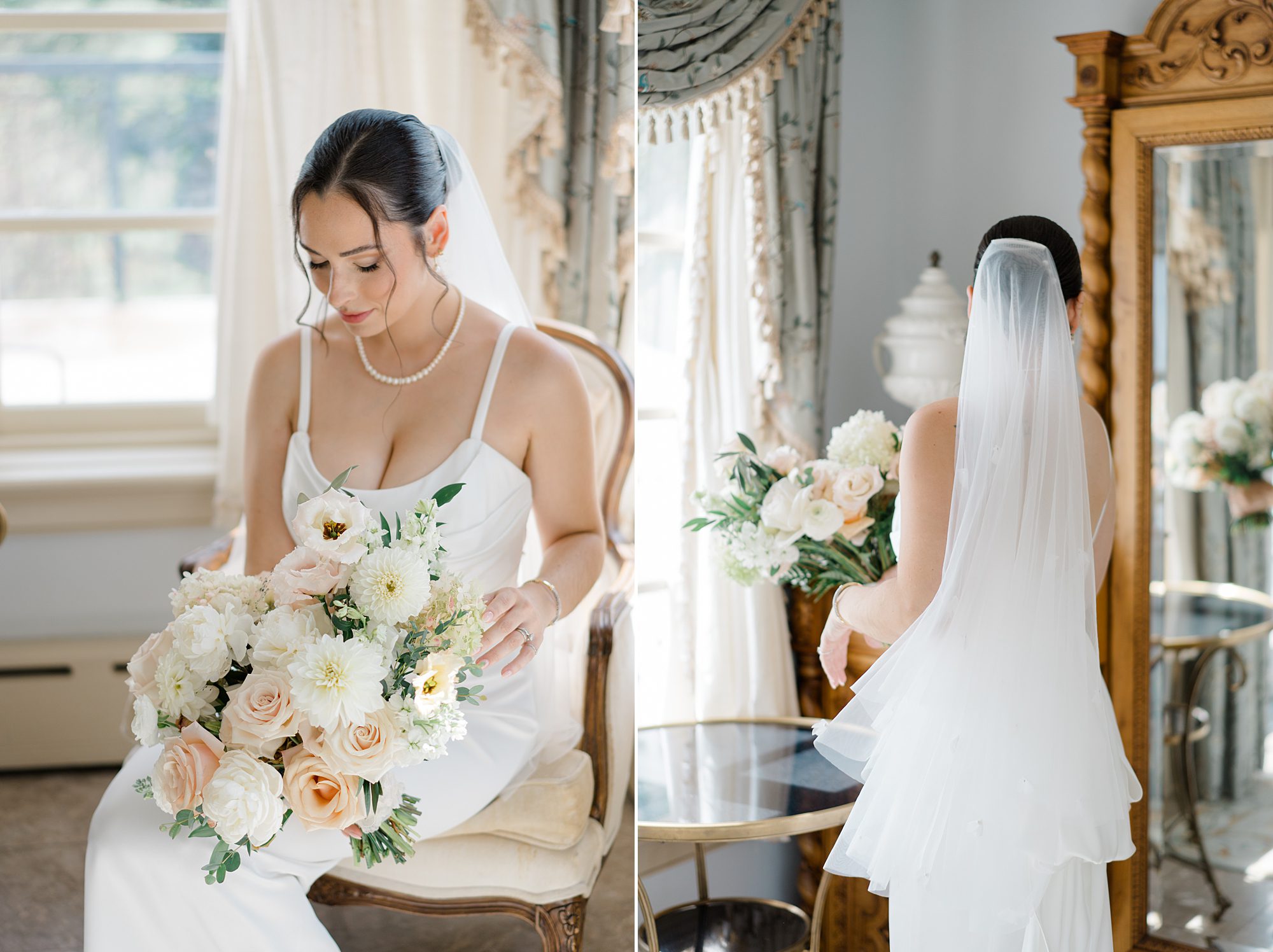 bridal portraits before Romantic Floral-Centered Wedding 