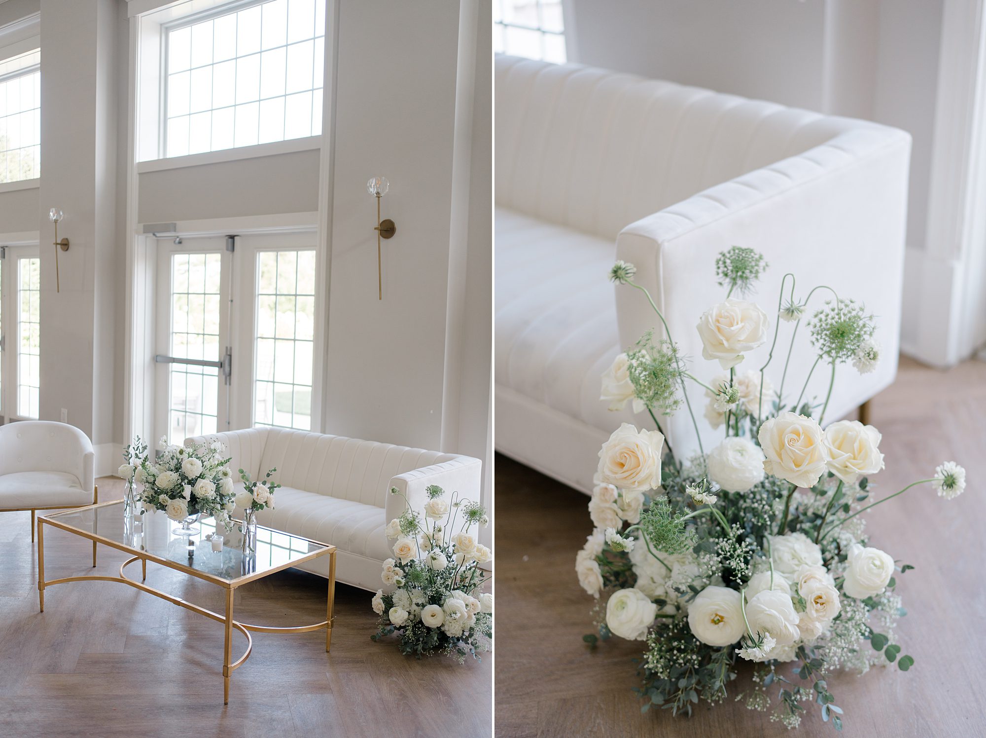 white floral arrangements 