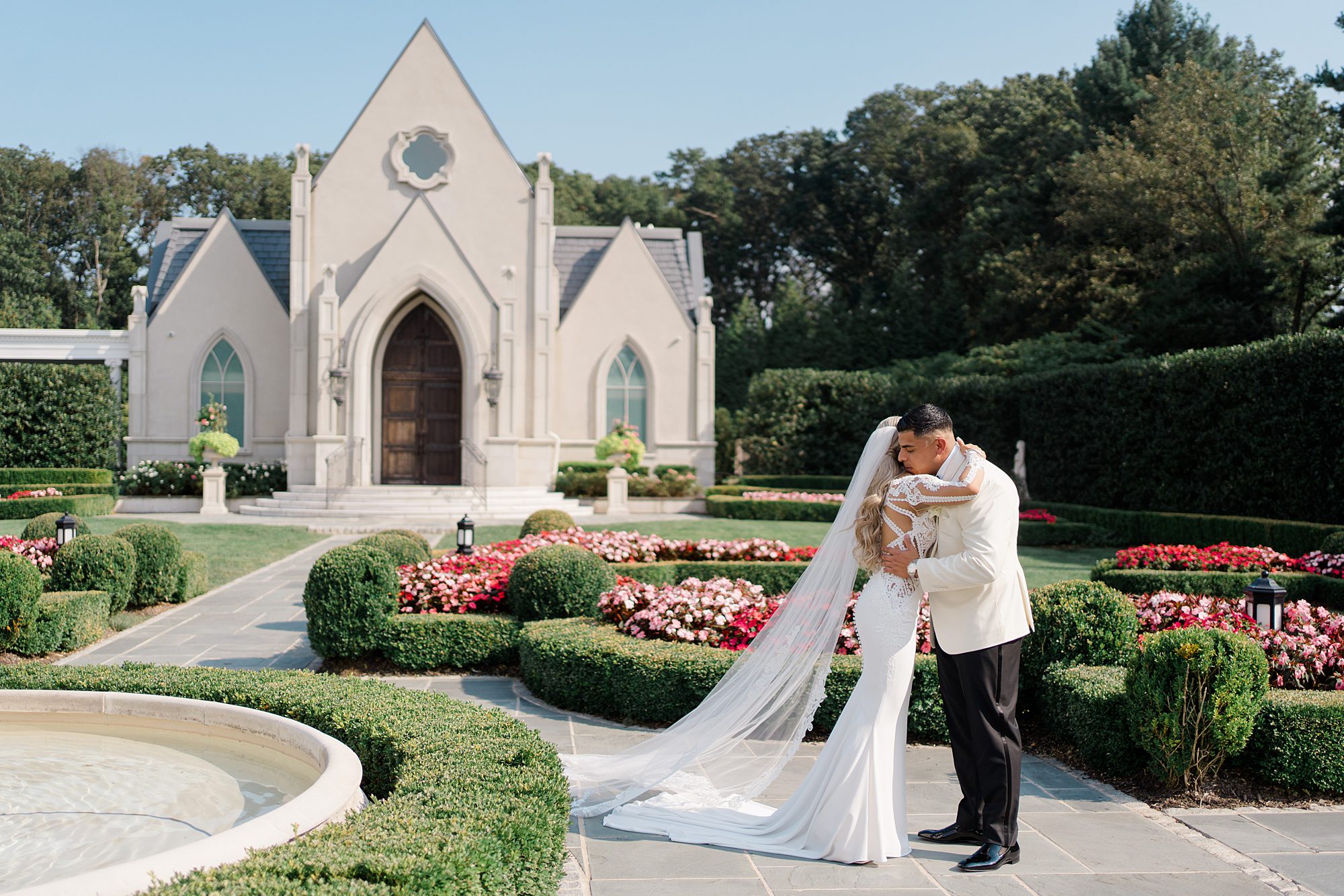 intimate first look from Romantic Park Chateau Wedding