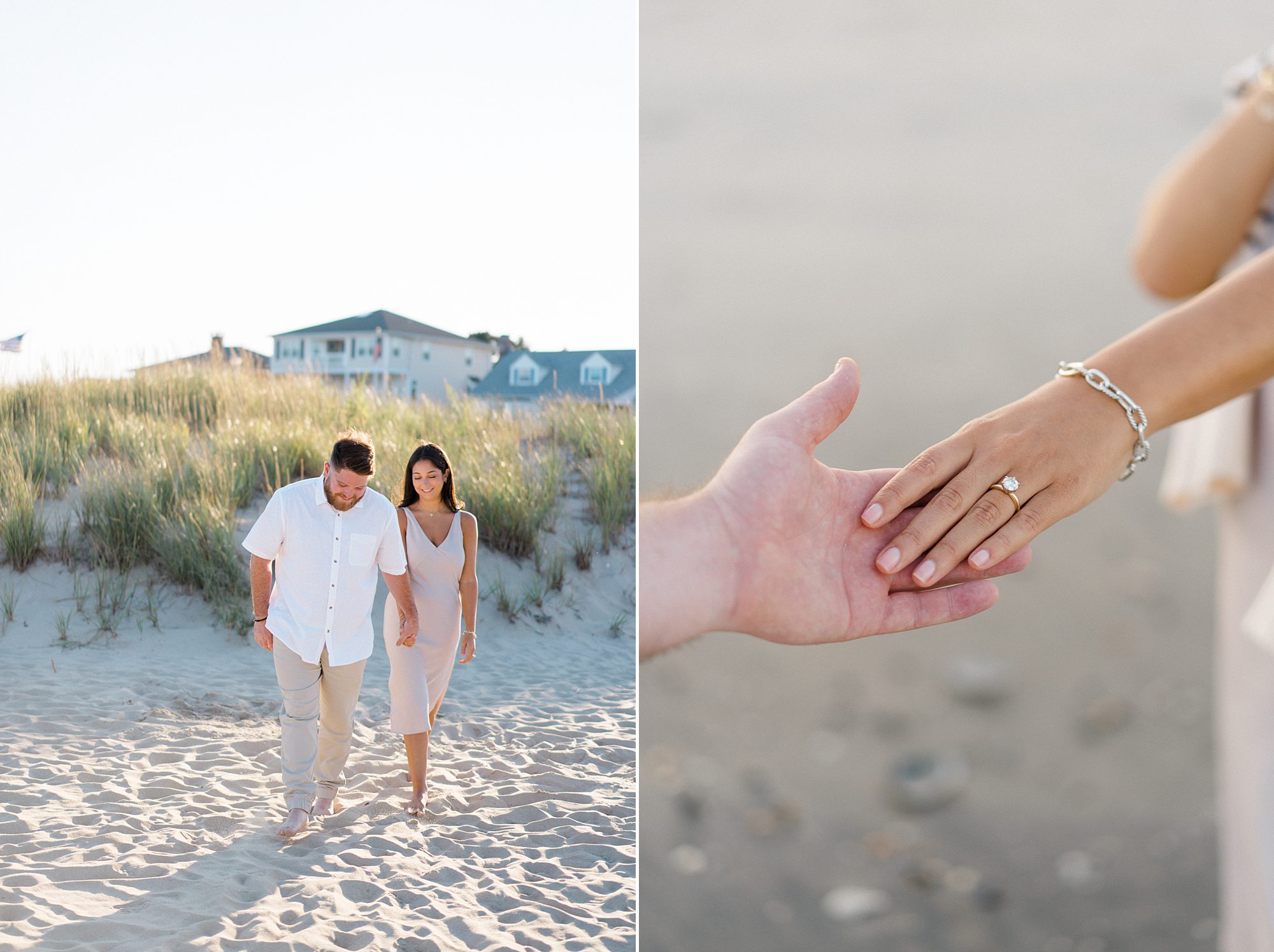 engagement portraits on the beach in New Jersey at Spring Lake