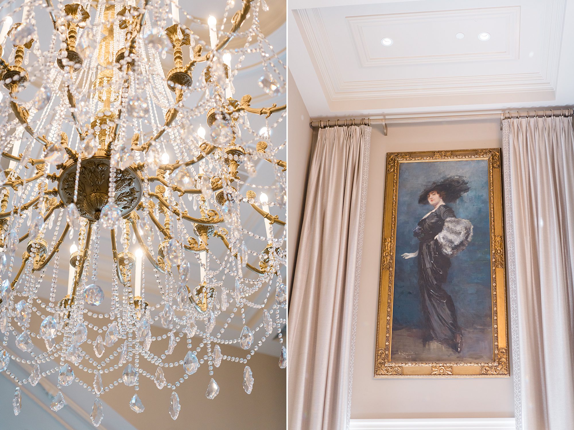 elegant chandelier and artwork at Park Chateau