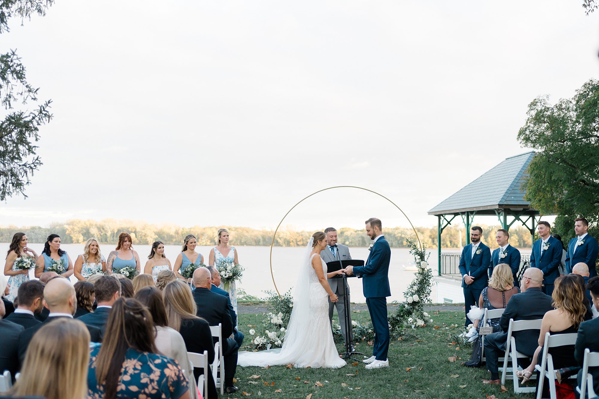 waterfront wedding ceremony at Glen Foerd 
