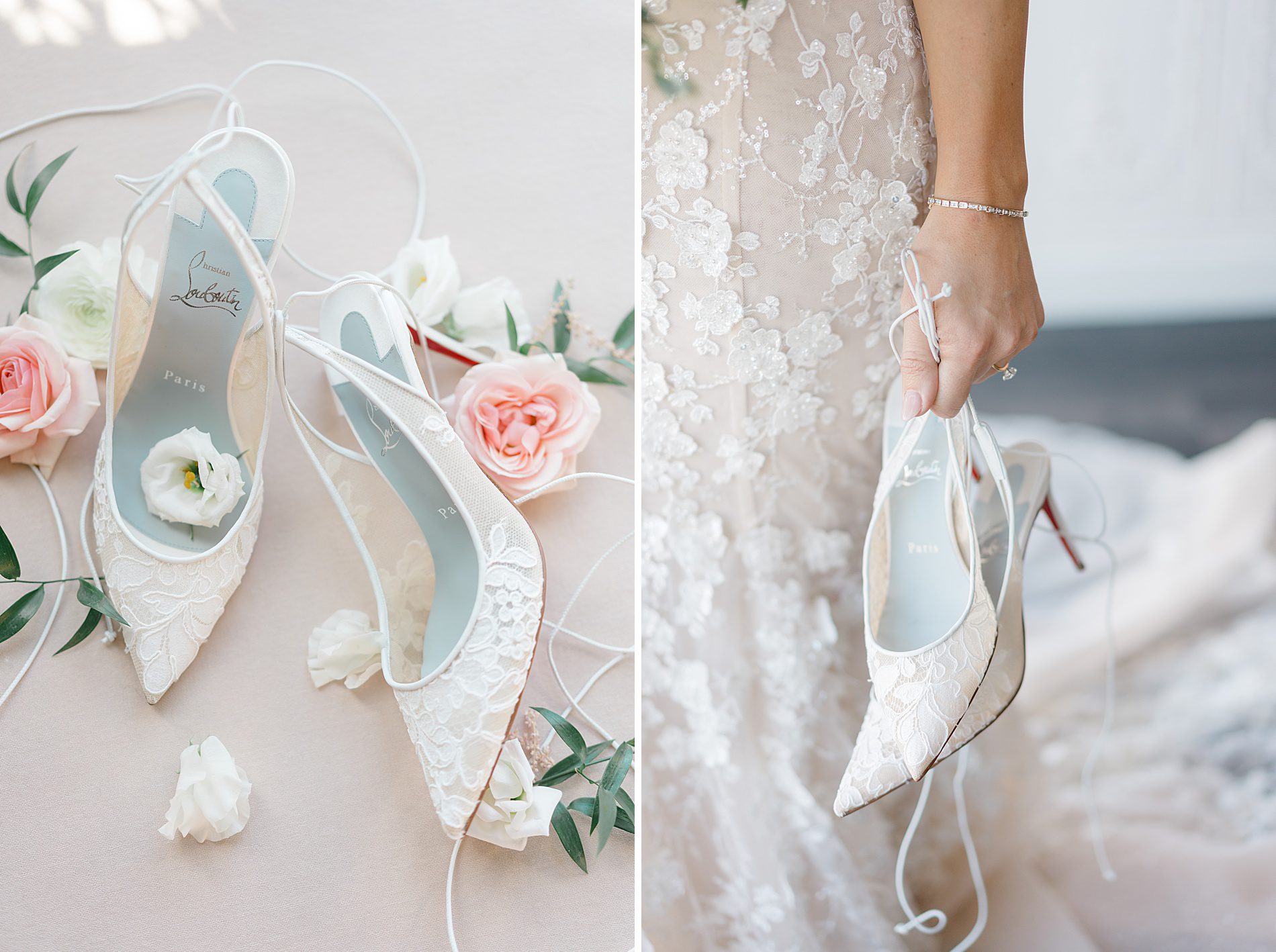 bride's wedding shoes and details 