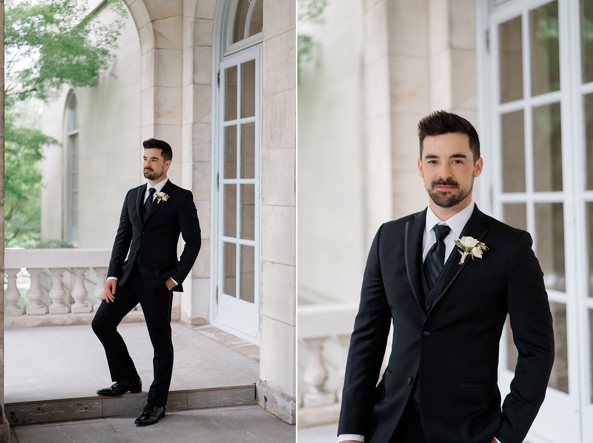 groom portraits from Romantic Estate Styled Wedding at Elstowe Manor