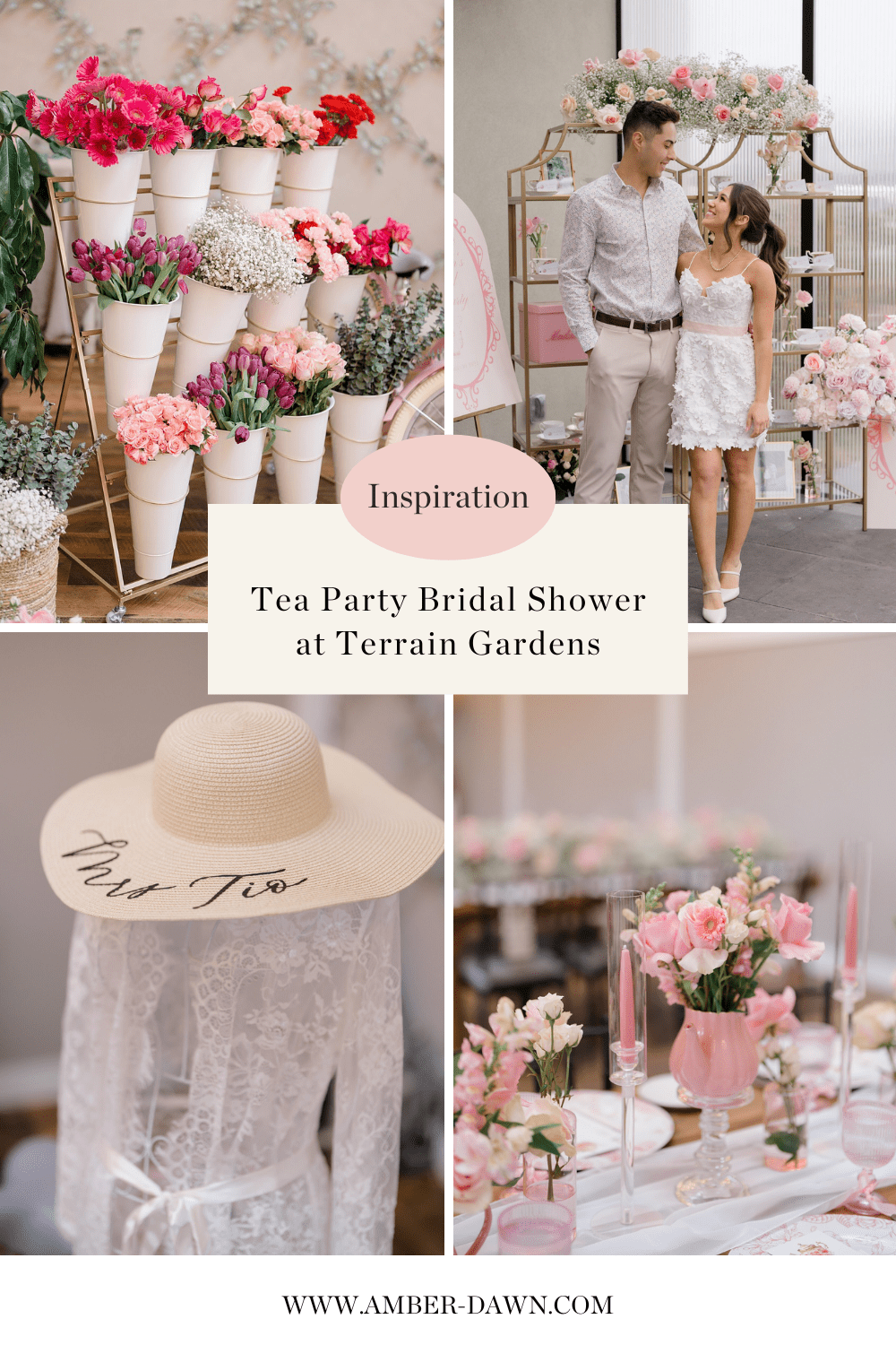 Spring Tea Party Bridal Shower details at Terrain Gardens