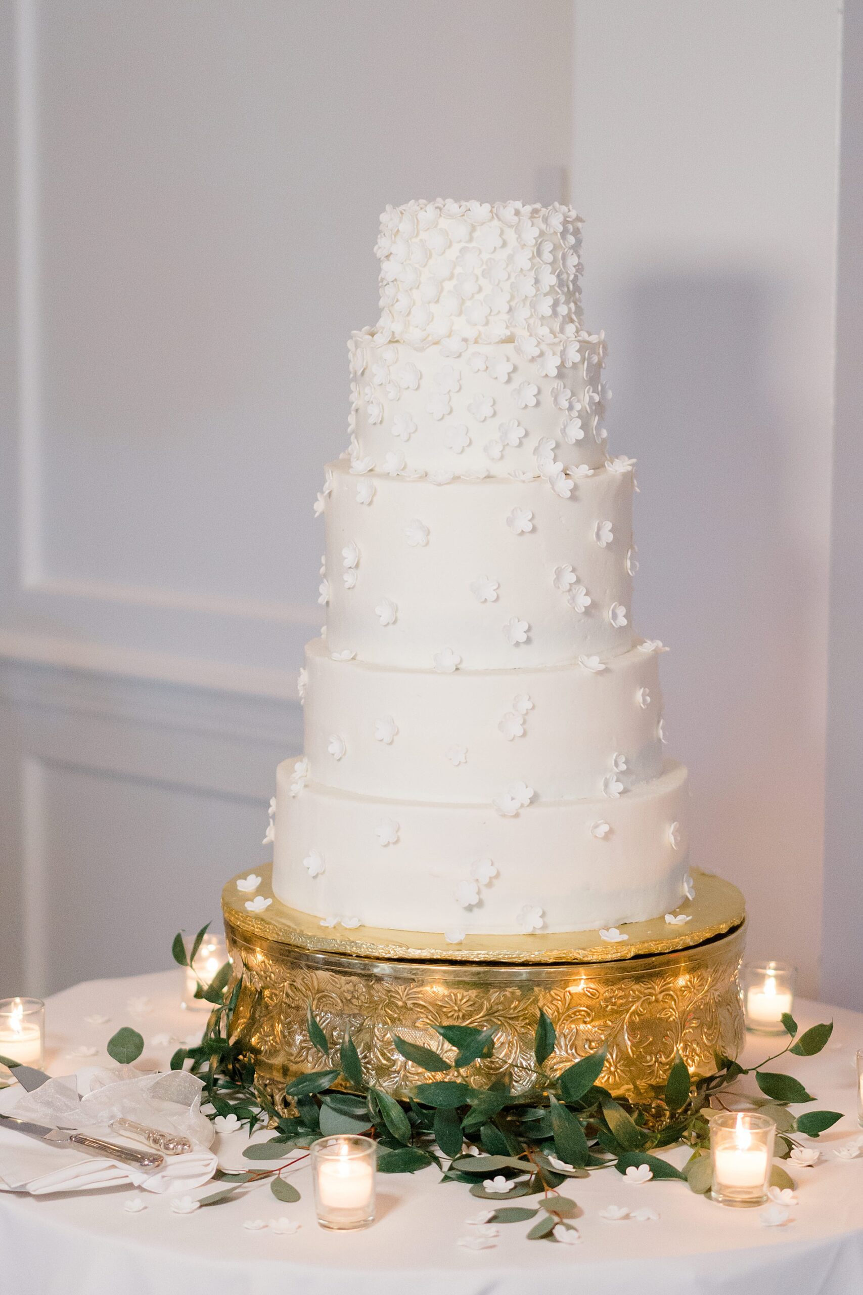 elegant wedding cake with petal details