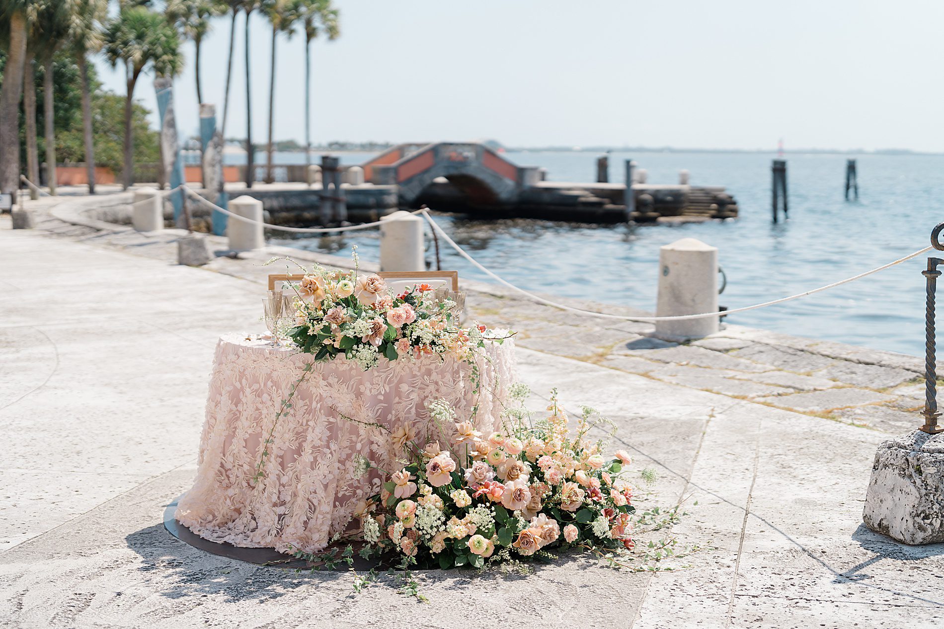 Vizcaya Museum and Gardens wedding reception in Miami, FL