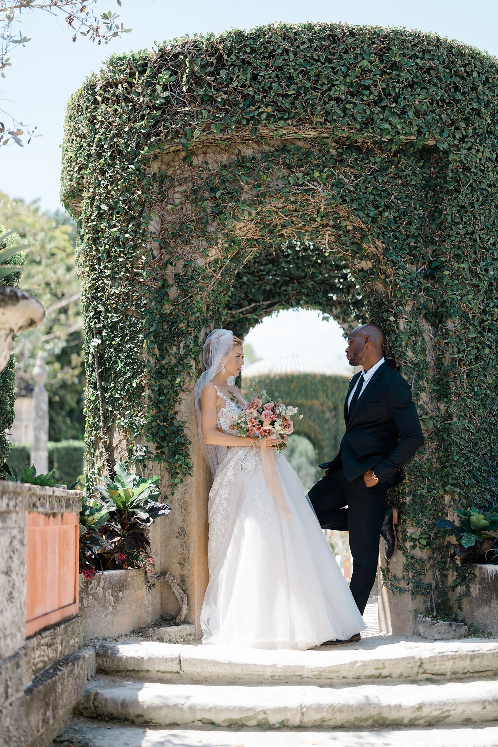 wedding photos from garden inspired wedding editorial in Miami, FL