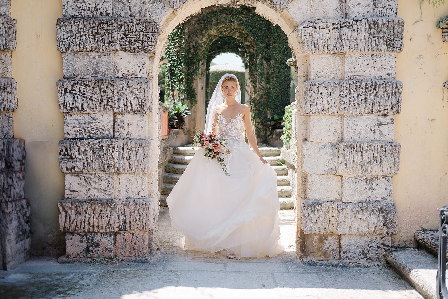 bridal portraits from garden inspired wedding