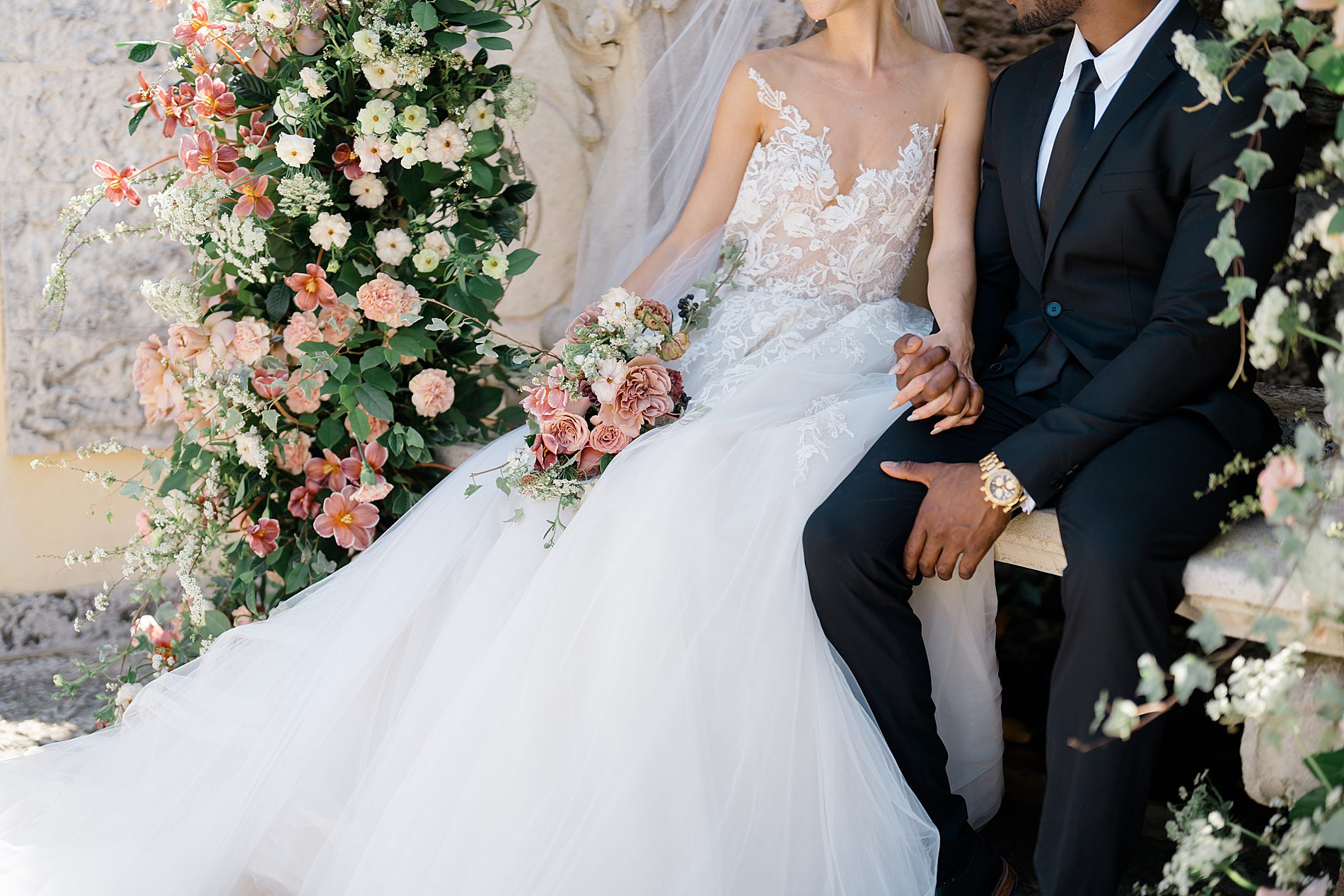 romantic Garden Inspired Wedding at Vizcaya Museum and Gardens 