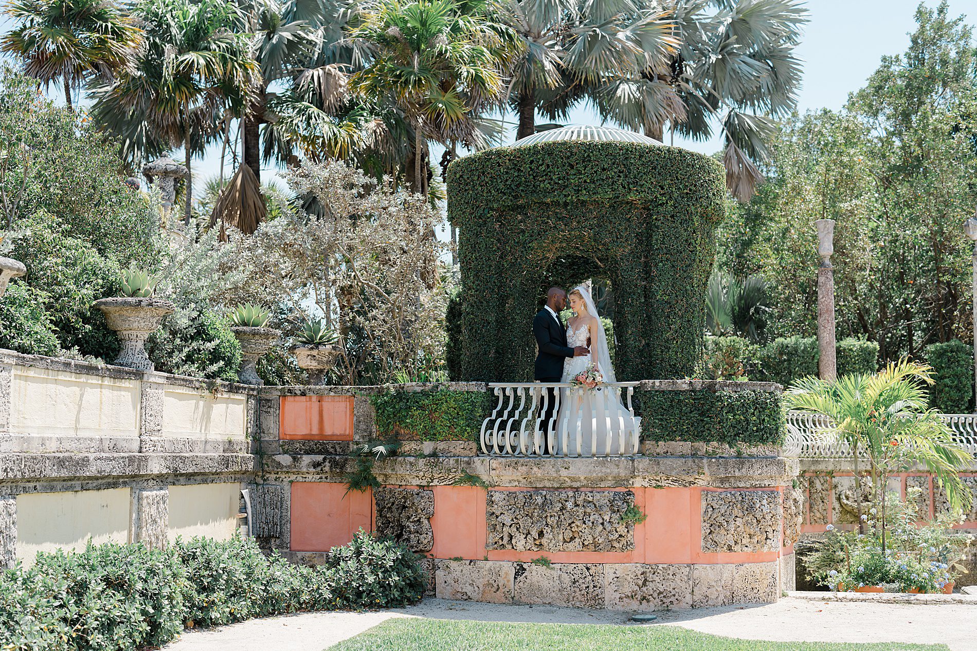 romantic Garden Inspired Wedding at Vizcaya Museum and Gardens in Miami