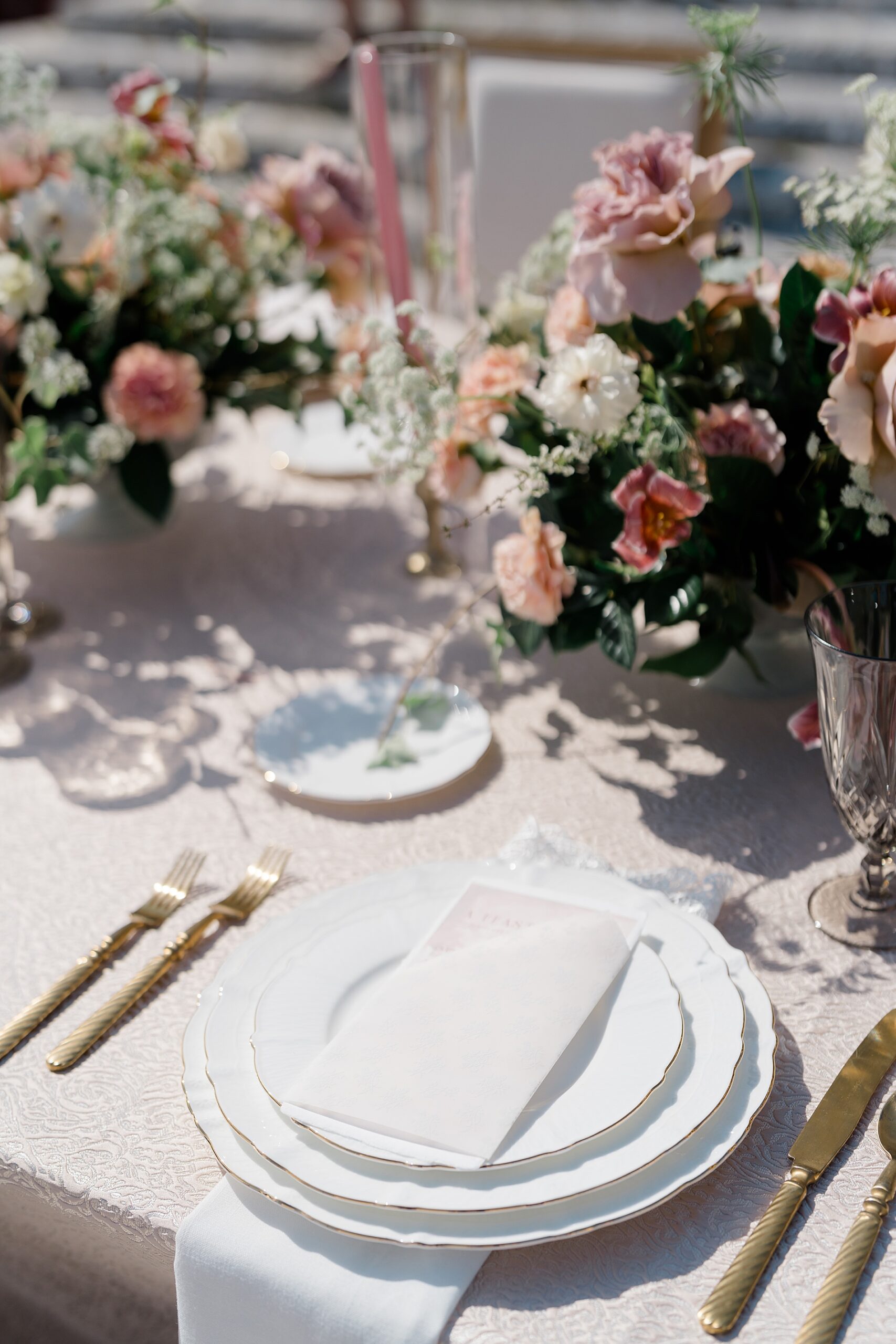 Romantic garden inspired wedding reception details