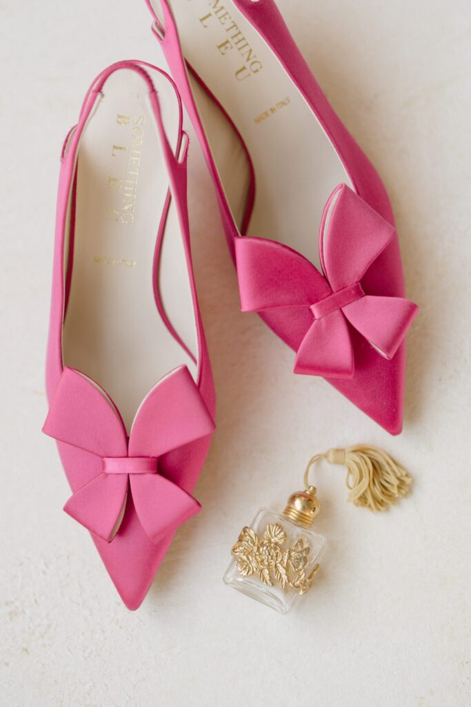 Hot Pink Wedding Shoes during Styled Shoot Across America shoot at Crystal Plaza